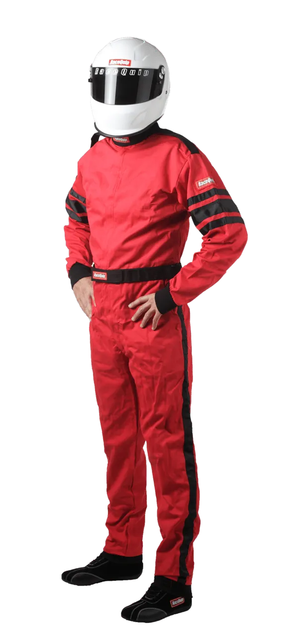 RaceQuip One Piece Single Layer Fire Suit - Red - Large - 110015