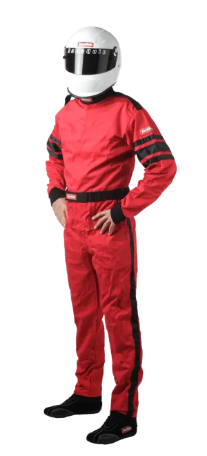 RaceQuip One Piece Single Layer Fire Suit - Red - Large - 110015