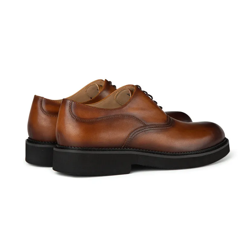 Retro Shoes Thick-soled Business Suits Handmade Leather Shoes Men