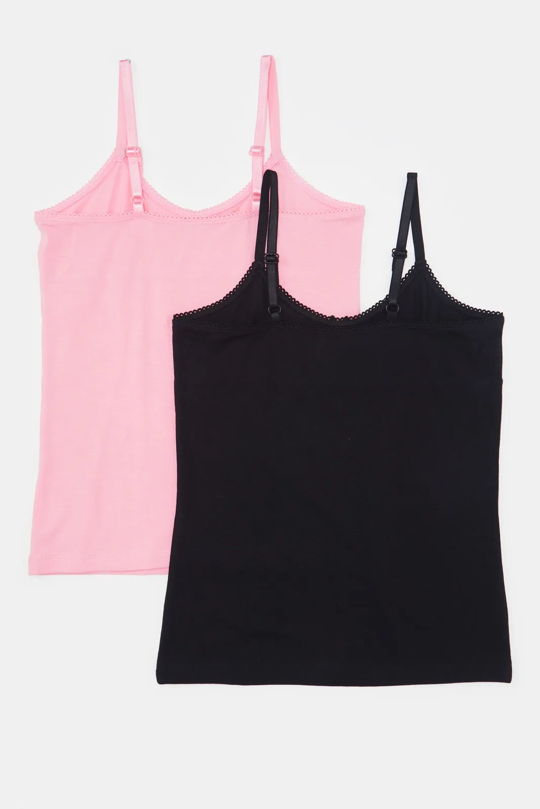 Senior Girls Pink And Black Vest (Pack of 2)