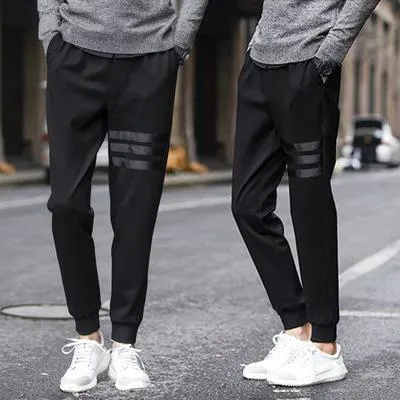 Summer Men Popular Sport Pants Hong Kong Trendy Personality Thin Solid Colored Casual Pants