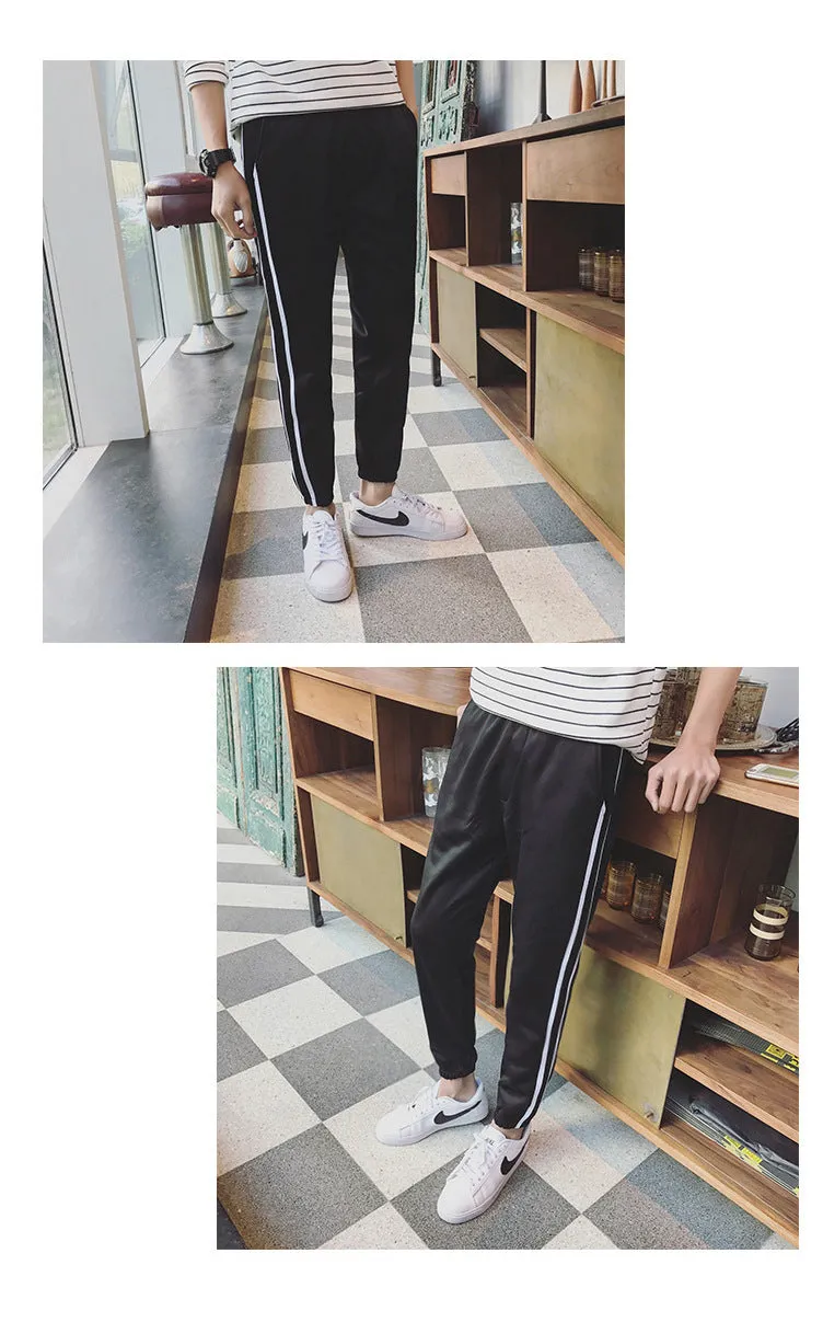 Summer Men Popular Sport Pants Hong Kong Trendy Personality Thin Solid Colored Casual Pants