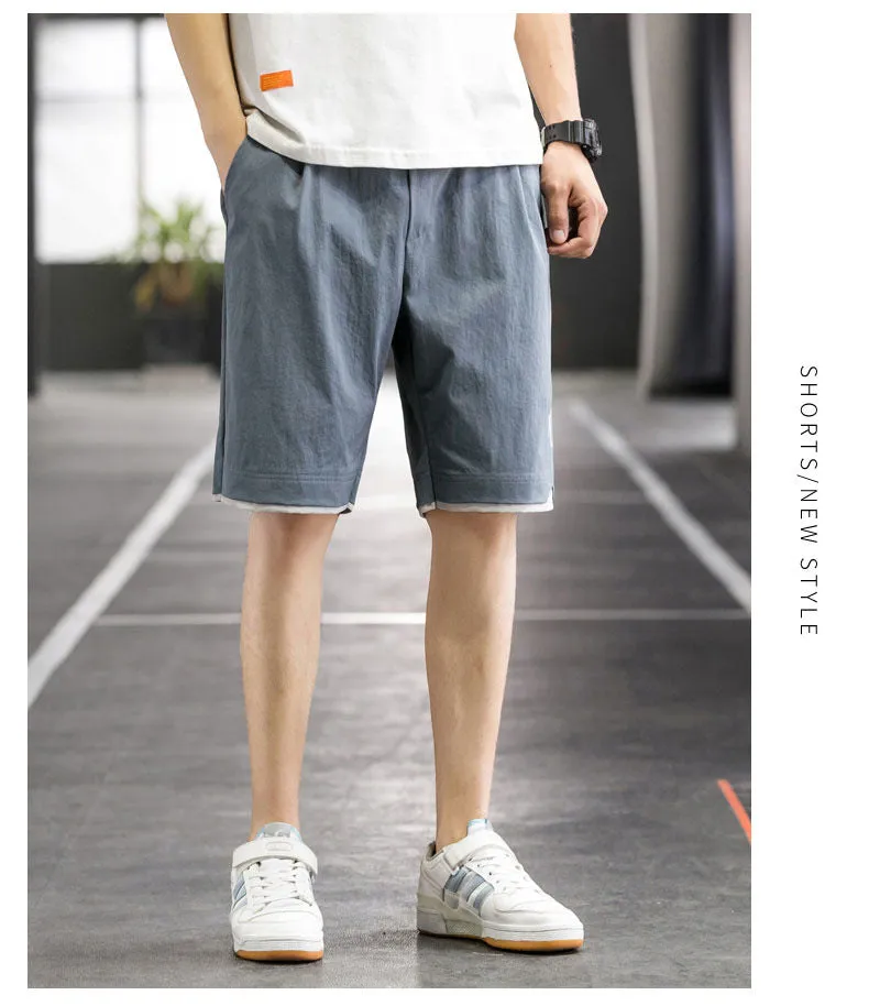 Summer Men Shorts Outdoor Trendy ins Korean Loose Casual Jodhpurs Cargo knee length Shorts