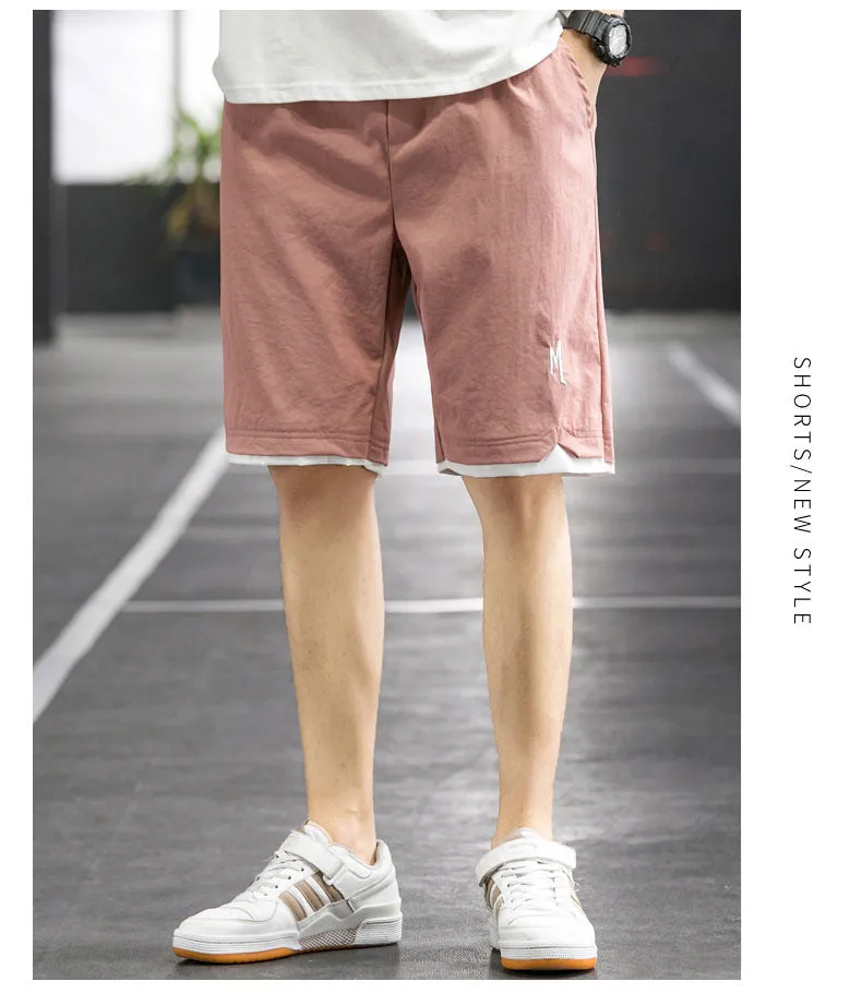 Summer Men Shorts Outdoor Trendy ins Korean Loose Casual Jodhpurs Cargo knee length Shorts