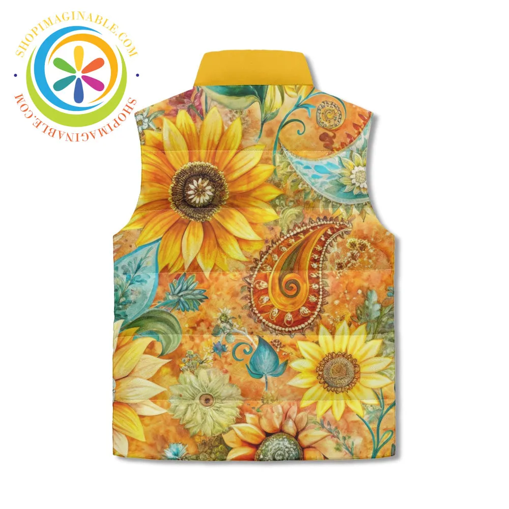 Sunflower Garden Puffer Vest