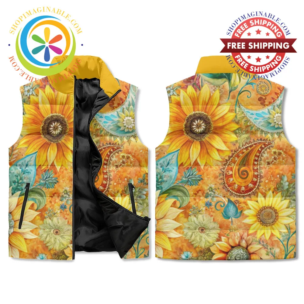 Sunflower Garden Puffer Vest