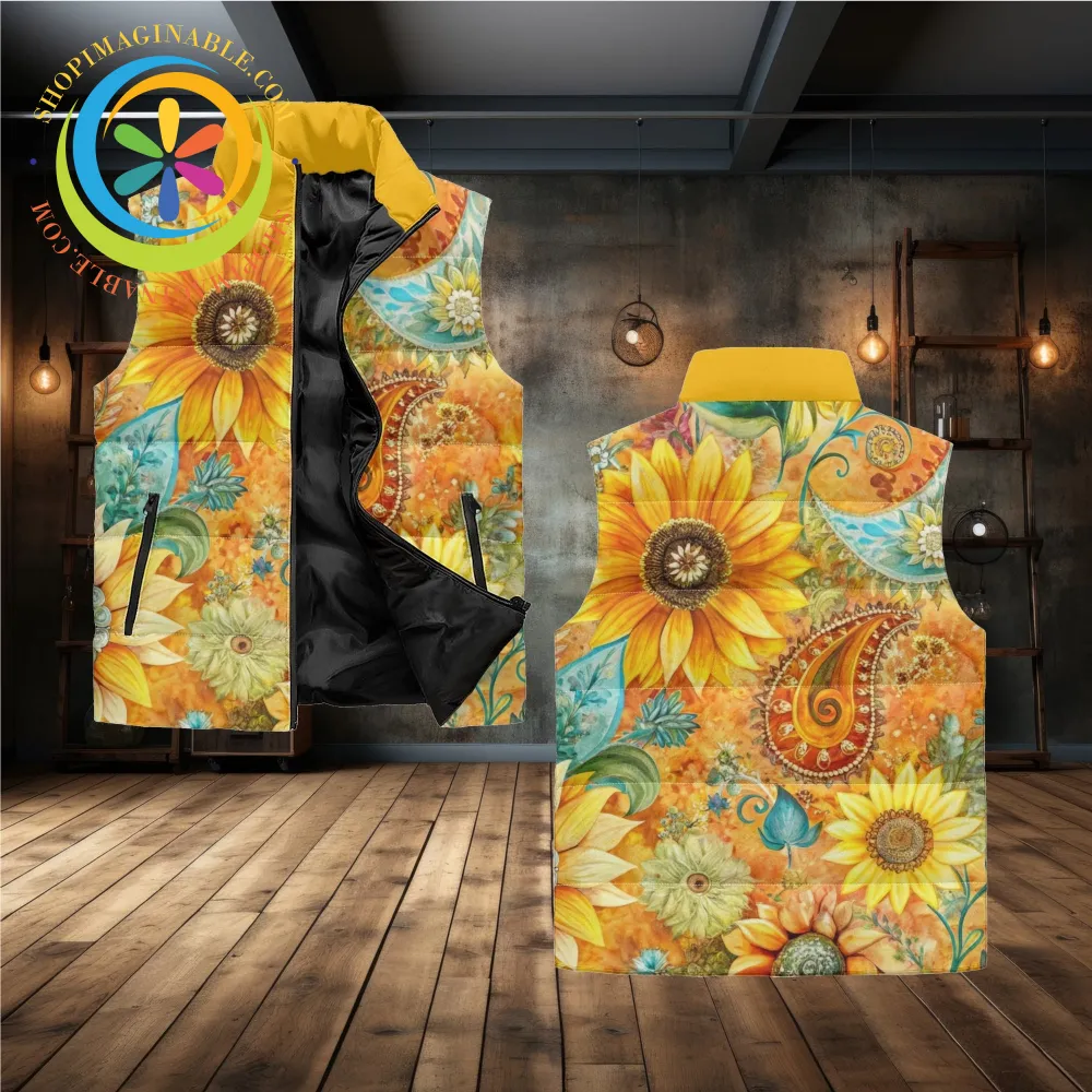 Sunflower Garden Puffer Vest