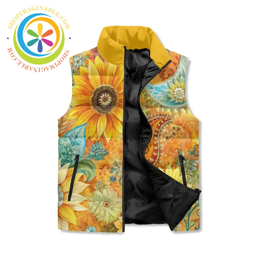 Sunflower Garden Puffer Vest