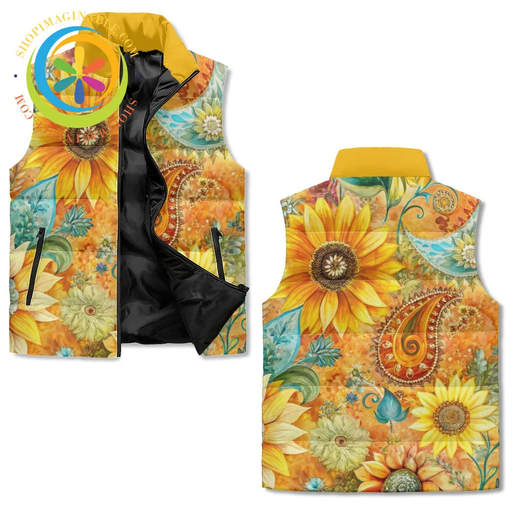 Sunflower Garden Puffer Vest