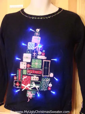 Tacky Light Up Christmas Sweater Bling Gifts Child or XXS Adult