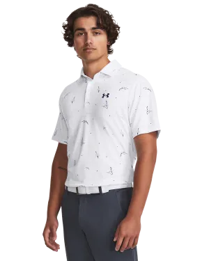 UA Playoff 3.0 Printed Polo M - White Midnight Navy