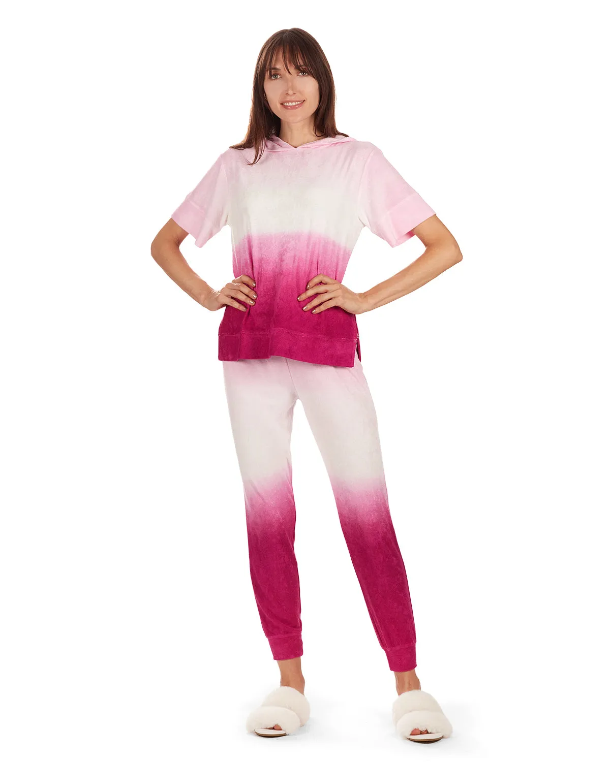 Women's Dip Dye Gradient Yummy Terry Cloth Jogger Pants